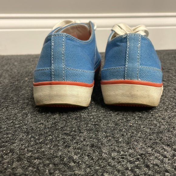 Fitflop Casual Sneaker In Blue Canvas Women's 7 Orange Comfy Walking - Picture 4 of 5